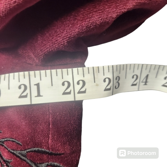 Dragonfly Vintage Burgundy 6 Pocket Velvet by Chinese Dragon Blazer Sz. L - Picture 9 of 9